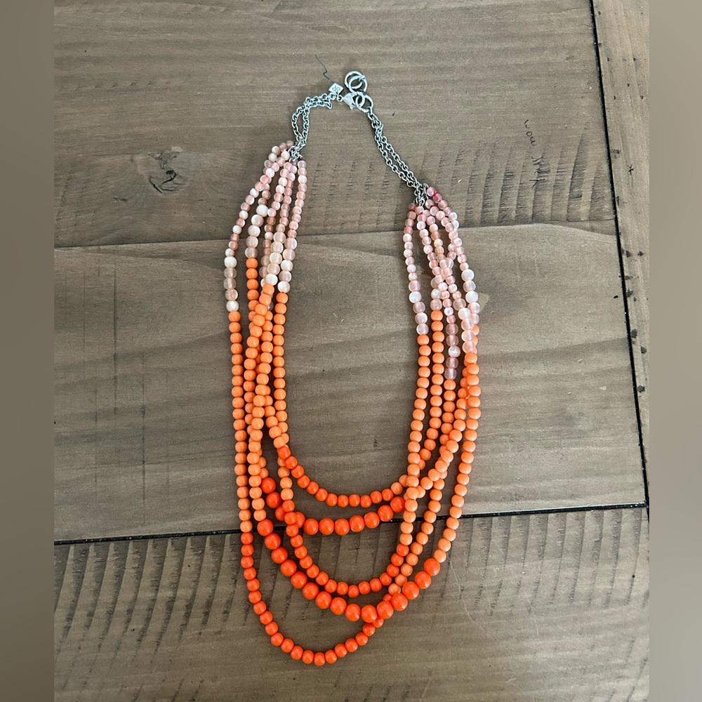 Banana Republic Orange Beaded Necklace